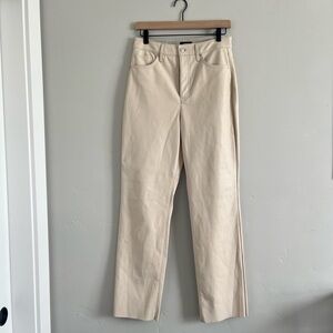 Express | Cream Faux Leather Pants